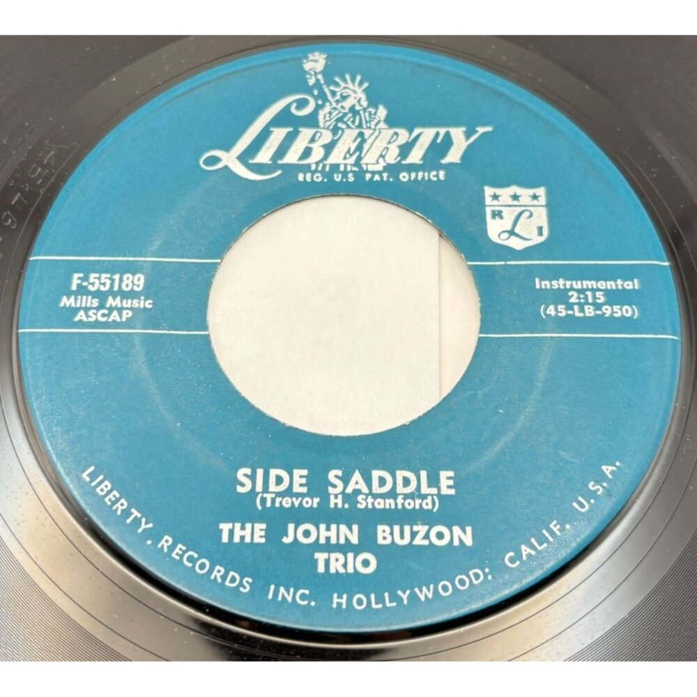 John Buzon Trio Side Saddle / Lizette 45 Vinyl 50s Jazz Liberty 55189 VG+
